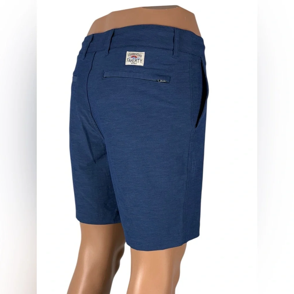 Faherty Mens 30 All Day Shorts Blue Stretch Drawstring Golf Athletic Beach EUC